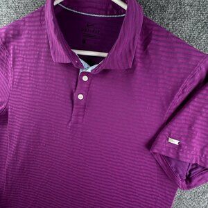 Nike Dri-fit Short Sleeve Polo Shirt Purple Striped Small Standard Fit Pullover